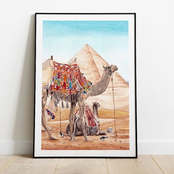 Egypt Pyramids Art Print - Picture 1 of 5